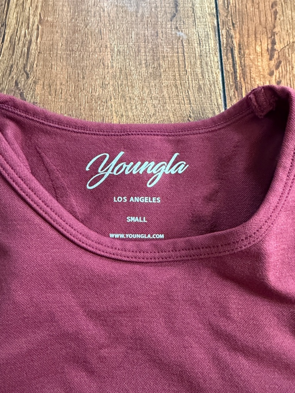 YoungLA Burgundy Ribbed Cropped Tank - Picture 2 of 3